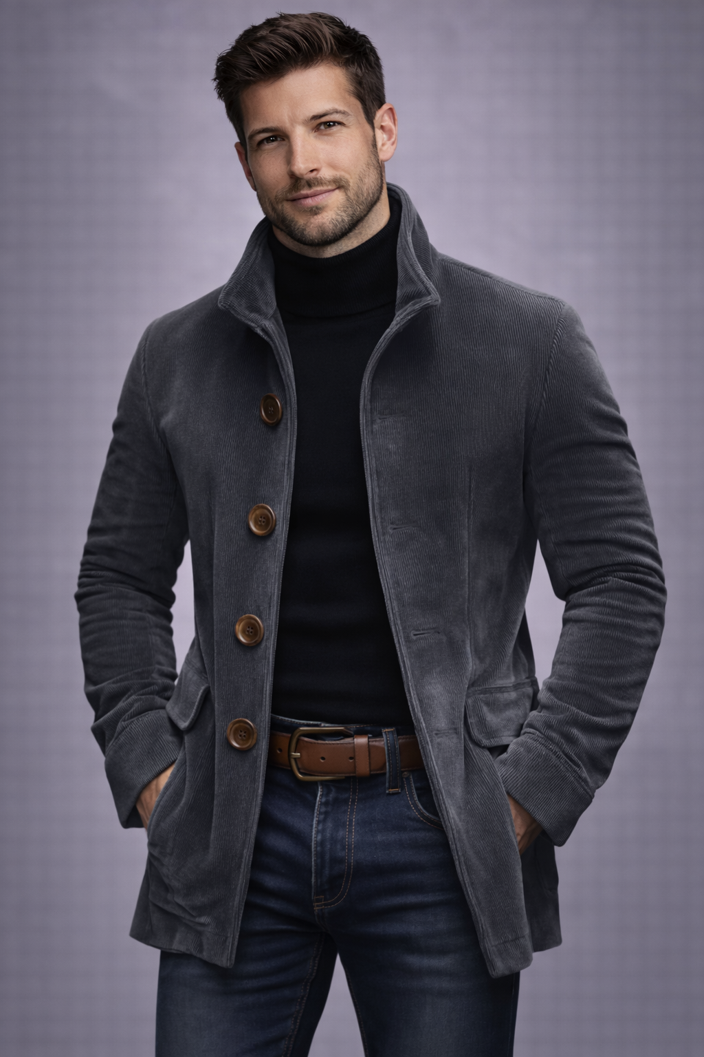 Darío| Chaqueta de Terciopelo sintético Acanalado