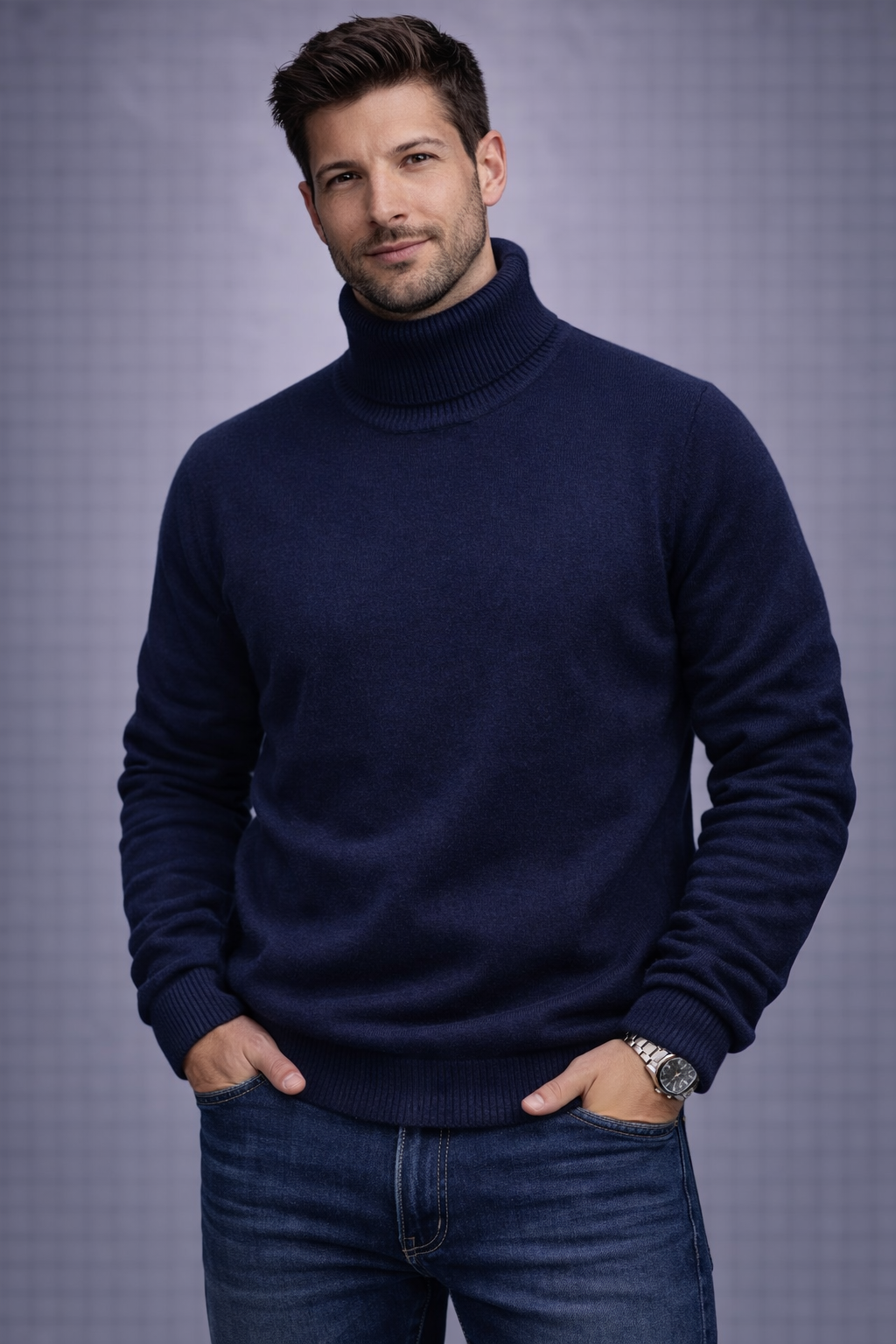 Raúl -Jersey de cuello alto de cachemira