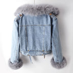 Marga | Chaqueta denim con cuello de pelo
