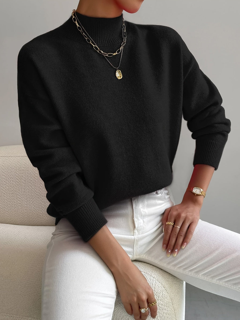 Elina -Jersey de punto premium con efecto cachemir